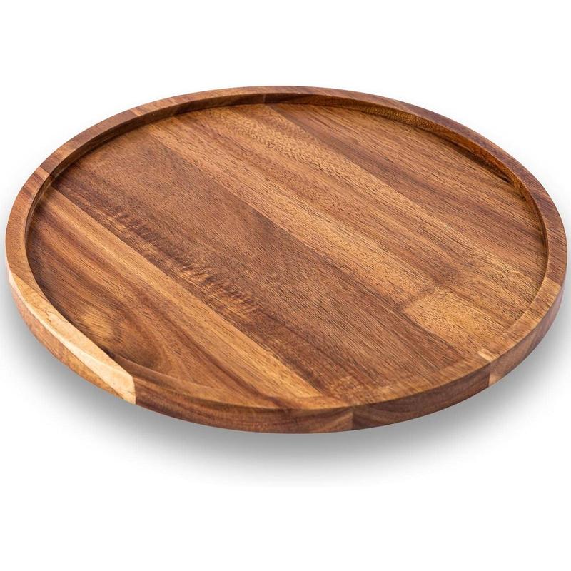 11.5 Inches Candle Holder Tray Home Decor, Round Wood Tray for Table, Small Wooden Serving Tray,Household Gift Ornaments