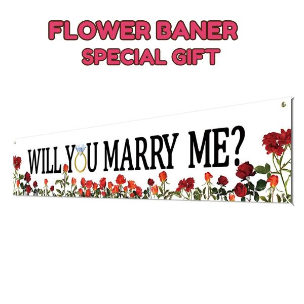 Christmas gift Will You Marry Me? 6ft Flower Banner – Perfect Engagement and Proposal Decoration for Valentine's Day and Summer Parties