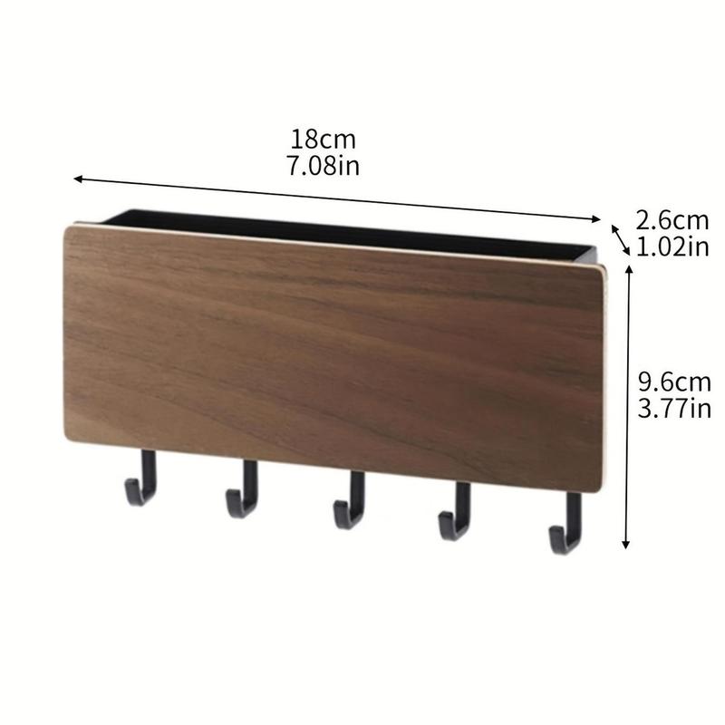 Wooden Wall Mounted Storage Hook, Simple Key Storage Box, Multifunctional Hanging Hook for Home Kitchen Bathroom