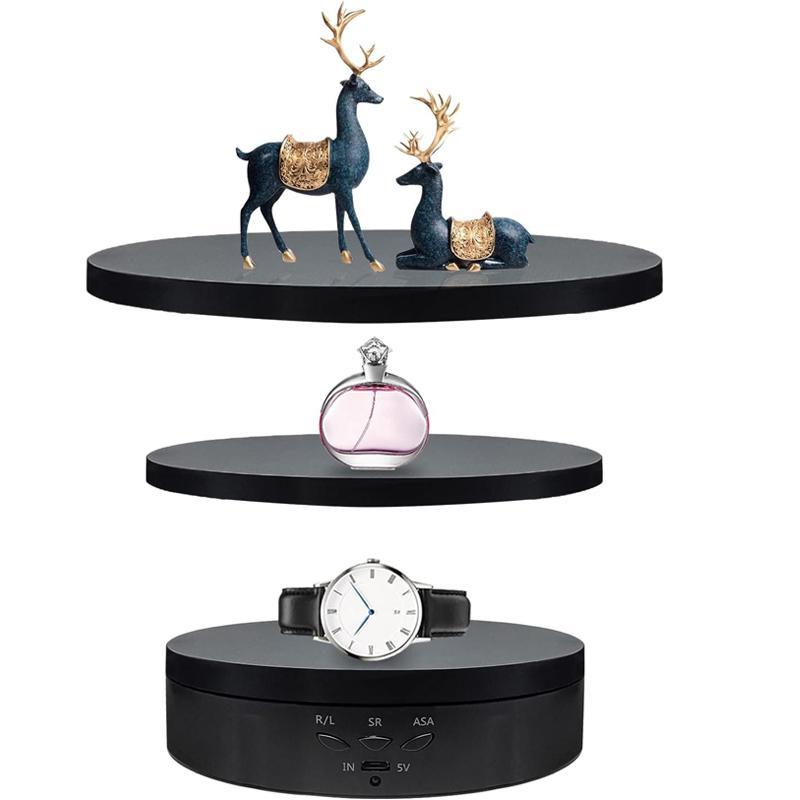 3 in 1 Electric Rotating Display Stand with Replacement Cover, 1 Set Rotating Display Stand for Photography Products & Video Display without Battery, Rotating Platform Room Accessories, Stocking Fillers Gift, Rotating Tray Stand Organizer Holder Racks