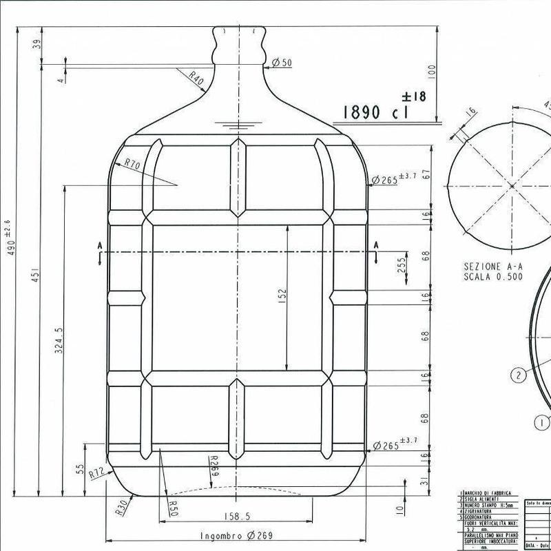 Italian Glass 5 gallon Carboy Bottle