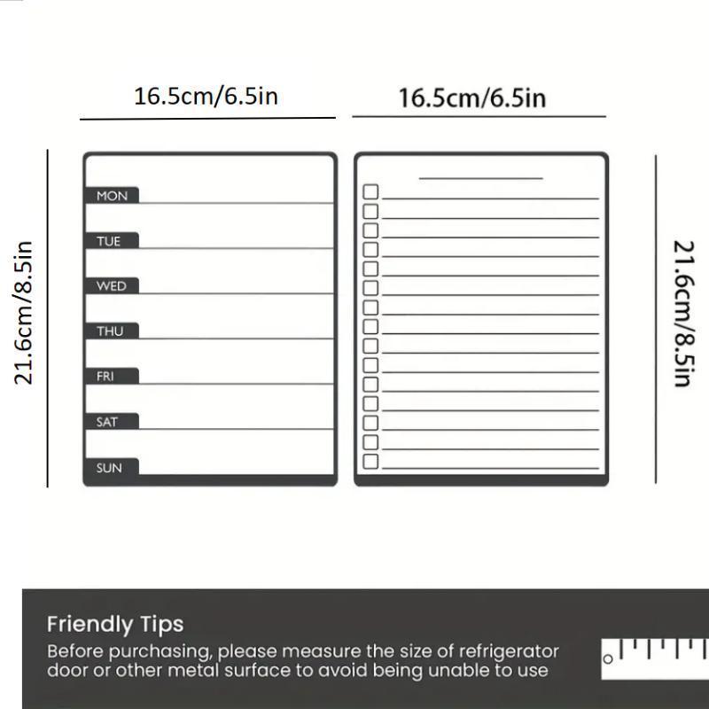Magnetic Weekly Calendar, 1 Count Refrigerator Magnet Dry Erasable Menu Board Set, Calendars Accessories for Home Kitchen Office