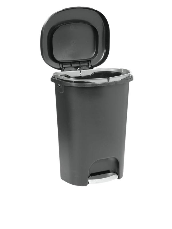 13 Gal. Black Step-On Trash Can for Home and Office