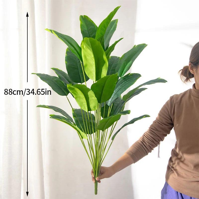 24 Leaves Large Tropical Palm Fake Banana Plant