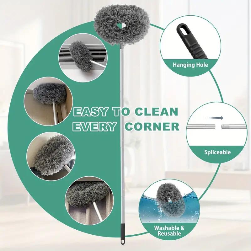 1 Ceiling fan cleaner with extension pole, retractable and reusable cleaning dust collector, suitable for cleaning bookshelves, doors and window tops - the perfect cleaning tool o cedar linoleum floor temple  aprons cotton pads mopcleaner square spinmop