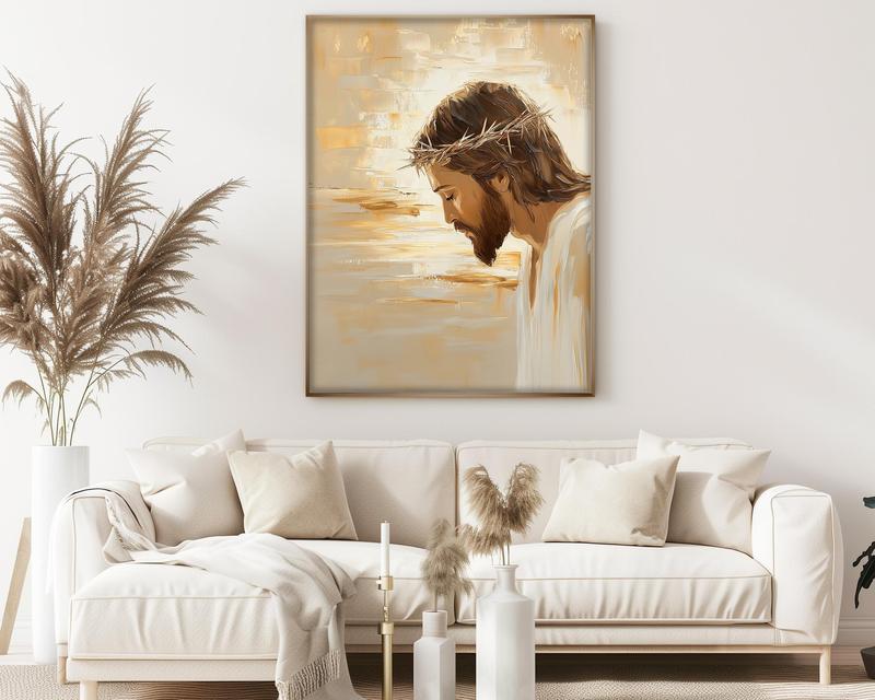 Jesus portrait wall art, Jesus portrait , Bible Verse, Jesus painting, Religious gift