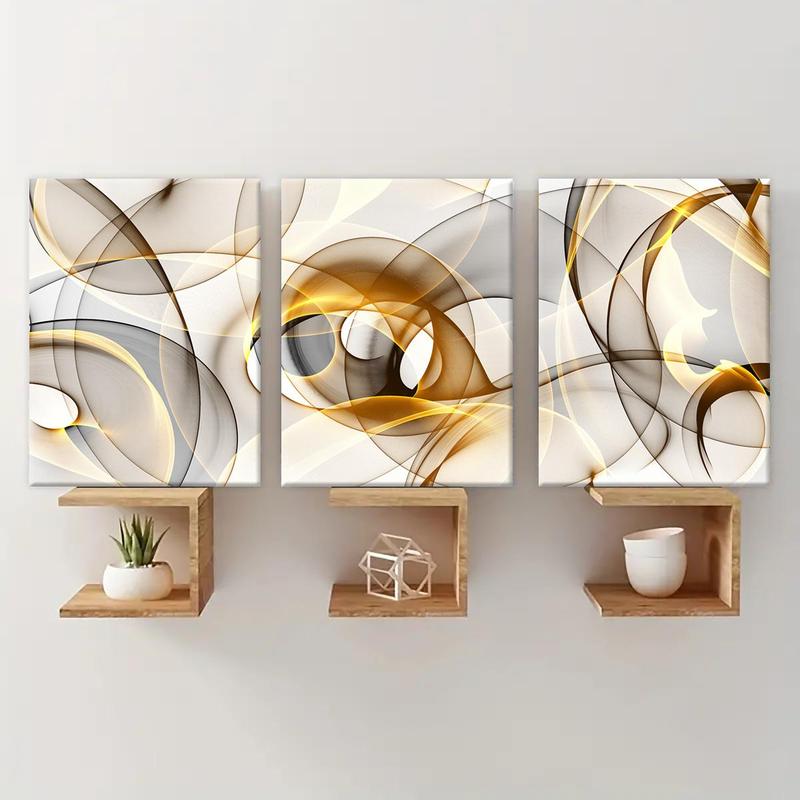 Abstract Art Canvas Painting with Wooden Frame, 3 Counts Modern Wall Art Painting, Wall Decor for Home Living Room Bedroom Office, Room Decor, Christmas 2024 Ornament, Christmas Gift Ideas