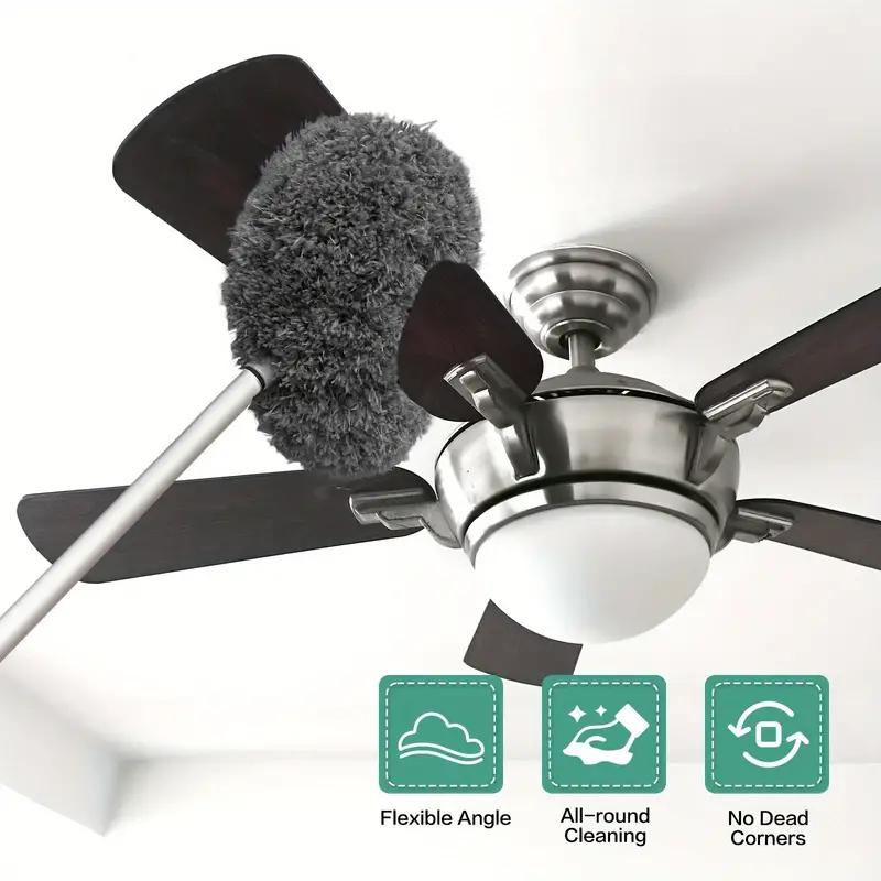 1 Ceiling fan cleaner with extension pole, retractable and reusable cleaning dust collector, suitable for cleaning bookshelves, doors and window tops - the perfect cleaning tool o cedar linoleum floor temple  aprons cotton pads mopcleaner square spinmop