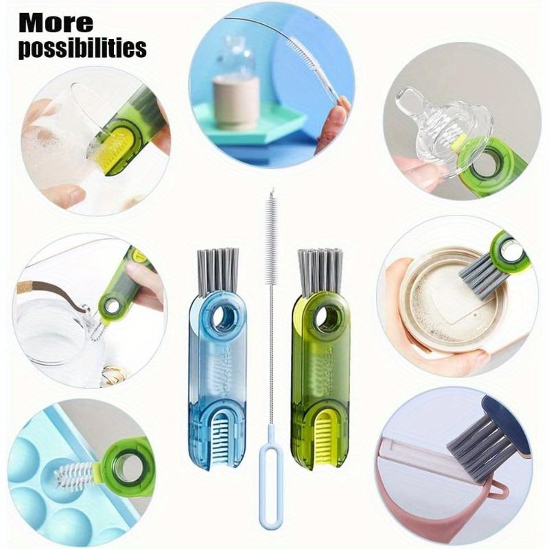 4pcs Cleaning Brush Set for Water Bottles Cup Multifunctional Water Bottle Cleaner Brush Cup Cover Groove Gap Cleaner Kitchen Dish Brush Home Cleaning Tools