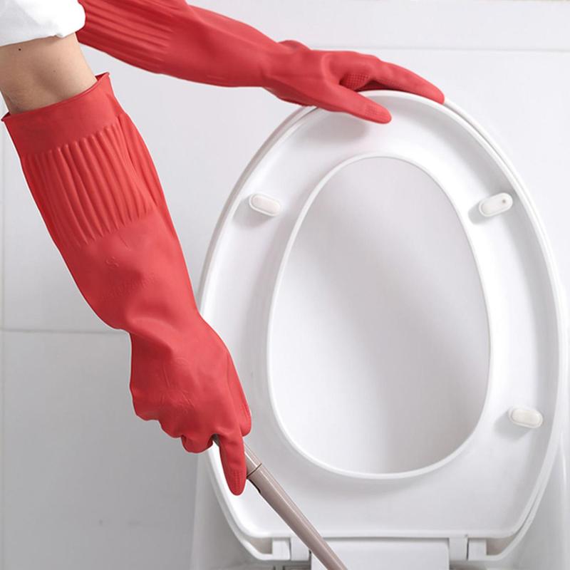 Thickened Household Cleaning Gloves, Long Sleeve Dishwashing Gloves, Anti-skid Gloves for Home Kitchen Use