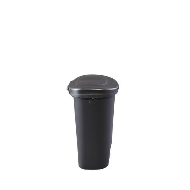 13 Gal. Black Step-On Trash Can for Home and Office