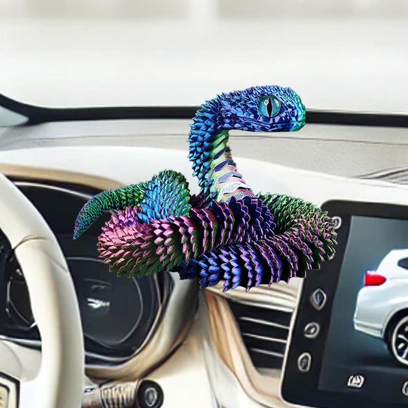 3D Printed Snake Design Figurine, 1 Count Creative Flexible Animal Themed Ornament with Random Eyes, Crafts & Unique Gifts for Enthusiasts & Collectors