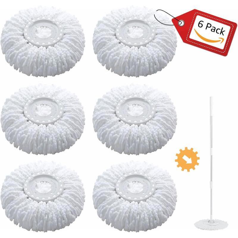 Circular Spin Mop Head Refill (6-Pack) - Replacement Option for Your Spin Mop.