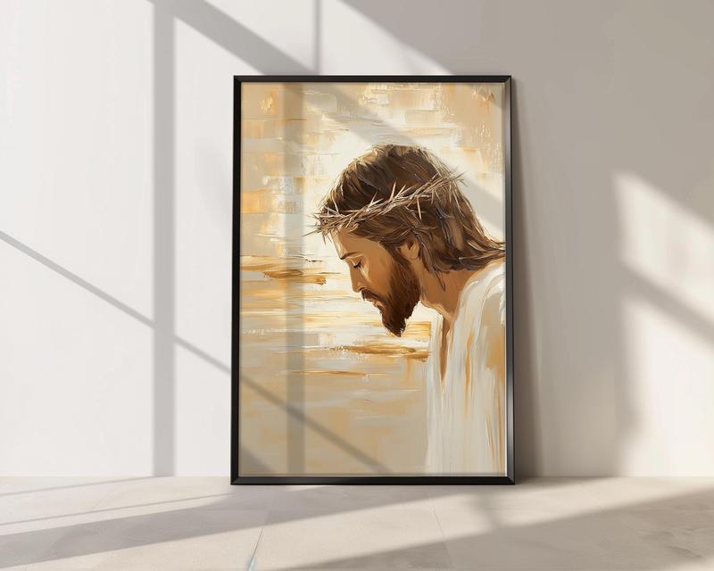 Jesus portrait wall art, Jesus portrait , Bible Verse, Jesus painting, Religious gift