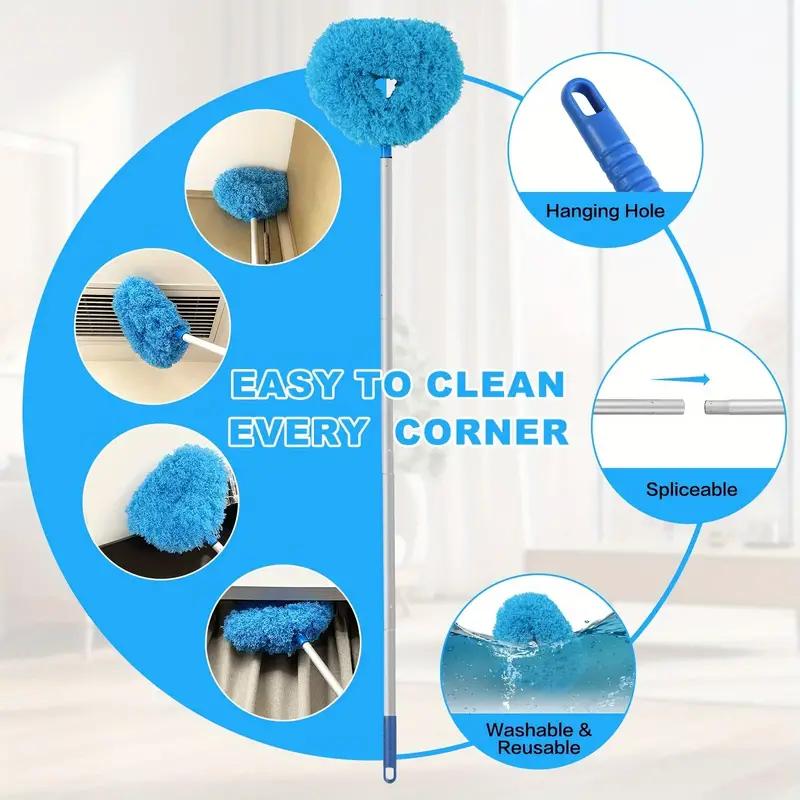 1 Ceiling fan cleaner with extension pole, retractable and reusable cleaning dust collector, suitable for cleaning bookshelves, doors and window tops - the perfect cleaning tool o cedar linoleum floor temple  aprons cotton pads mopcleaner square spinmop