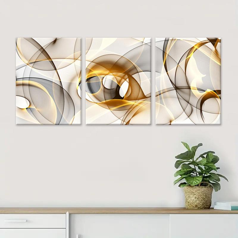 Abstract Art Canvas Painting with Wooden Frame, 3 Counts Modern Wall Art Painting, Wall Decor for Home Living Room Bedroom Office, Room Decor, Christmas 2024 Ornament, Christmas Gift Ideas