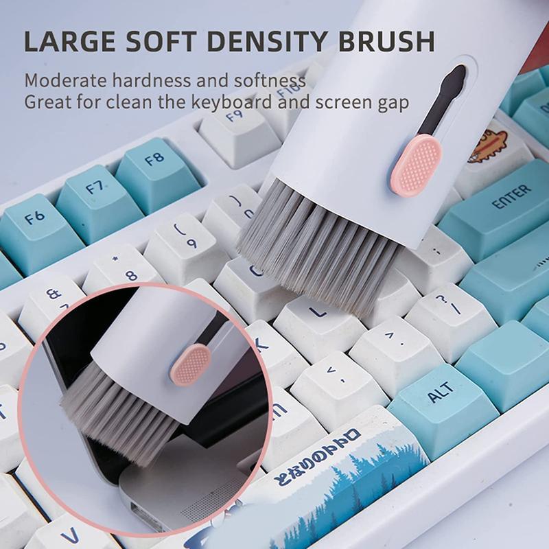 7-in-1 Keyboard Cleaning Tool for Fall Gift, Multifunctional Dust Removal Brush for Phone, Earphone, Computer, Laptop, Watch, Camera, Lens, Professional Cleaning Pen, Portable Earbuds Cleaning Gadgets, Earphone Cleaning Keyboard Kit, Cleaner Remover