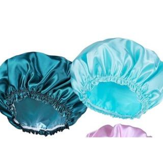 4 PCS Elastic and Reusable Bath Caps, Double Waterproof Layers Shower Cap for Women - Solid Color - Cover